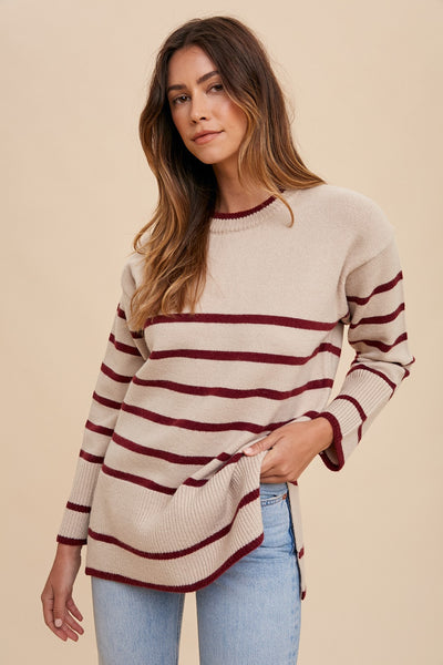 Loose Fit Stripe Block Sweater