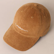 Mama Embroidered Corduroy Cap