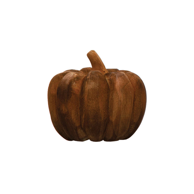 Hand Carved Poplar Wood Pumpkin
