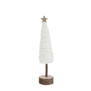 Wool Christmas Tree with Star and Wood Base
