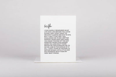 Greeting Card - Letter to Wife