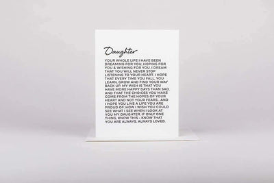 Letter to Daughter Greeting Card - Nigh Road 