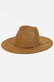 Faux Leather Double Strap Hat