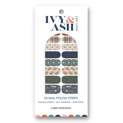 Ivy & Ash - Cabin Weekend | Earthy Woodsy Cabincore Print Nail Wrap