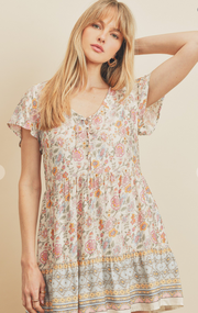 Malta Flutter Sleeve Swing Dress
