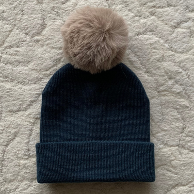 Single PomPom Baby Beanie Hat