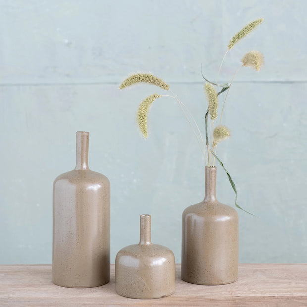 Olive Tone Stoneware Vase