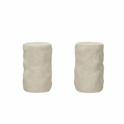 Sculpted Stoneware Salt and Pepper Shakers